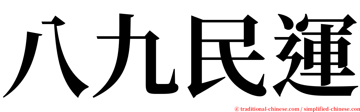 八九民運 serif font