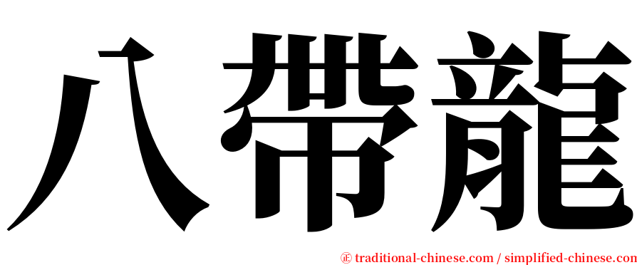 八帶龍 serif font