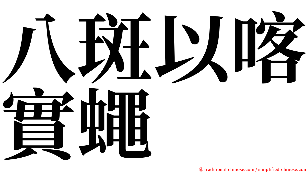 八斑以喀實蠅 serif font