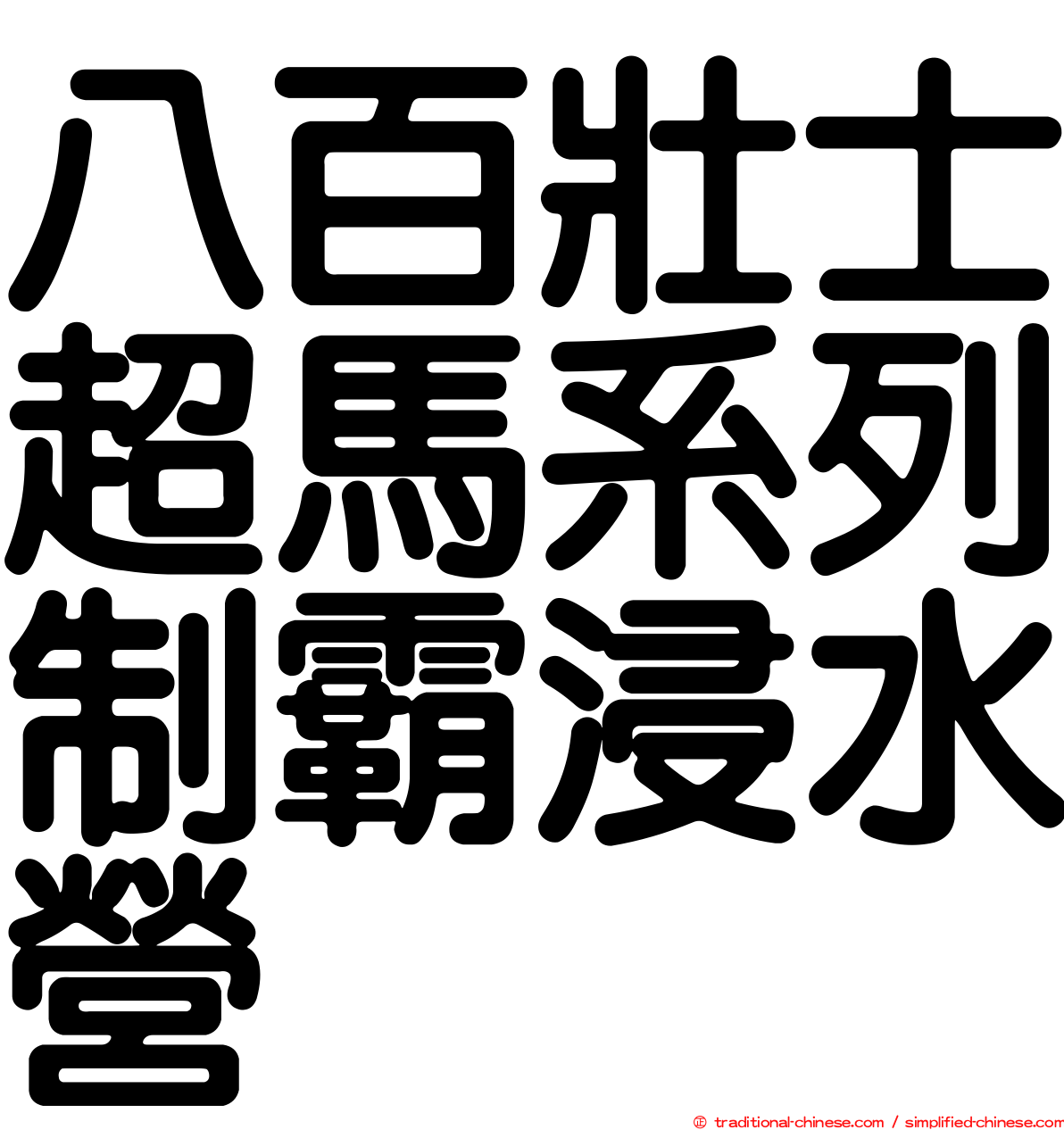 八百壯士超馬系列制霸浸水營