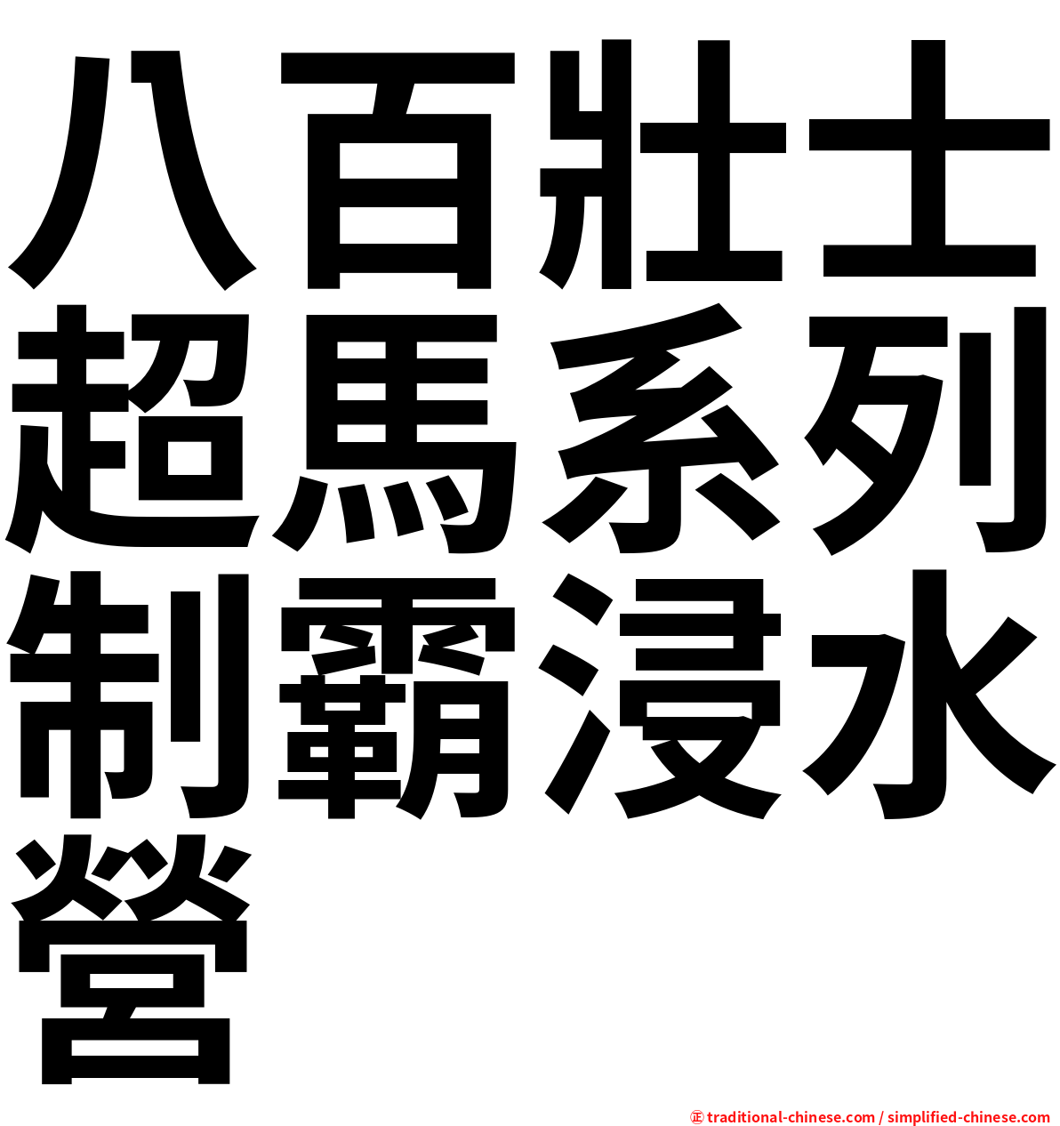 八百壯士超馬系列制霸浸水營