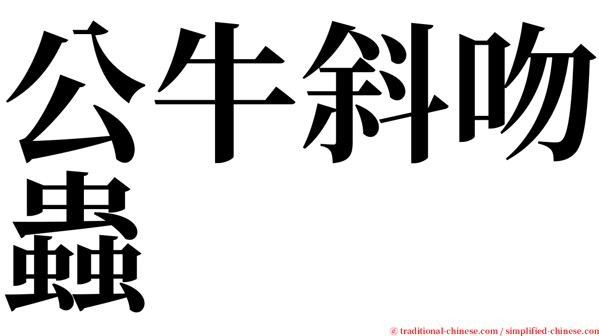 公牛斜吻蟲 serif font