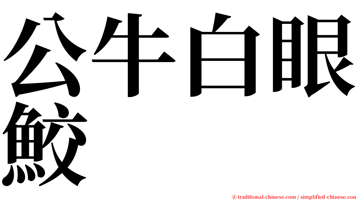 公牛白眼鮫 serif font