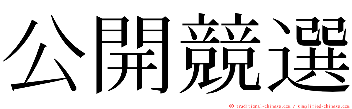 公開競選 ming font