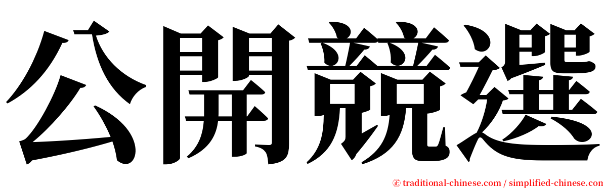 公開競選 serif font