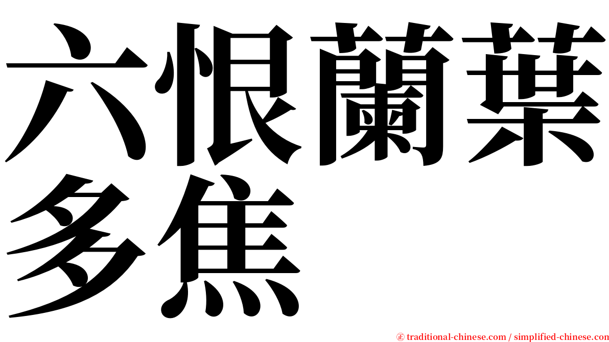 六恨蘭葉多焦 serif font