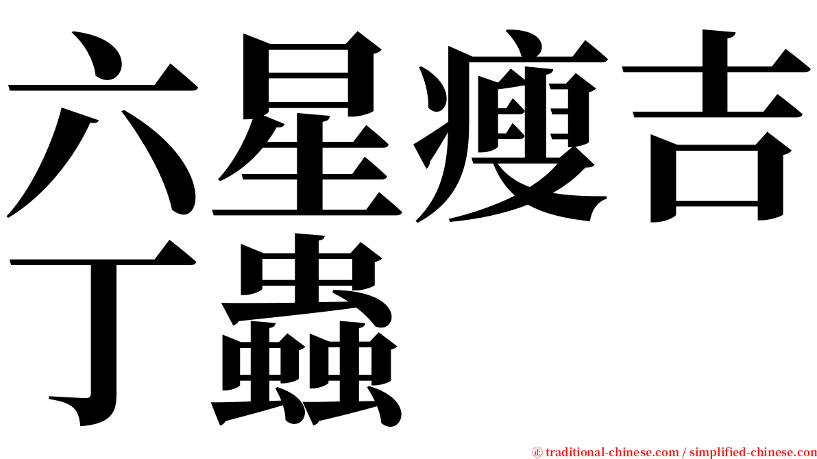 六星瘦吉丁蟲 serif font