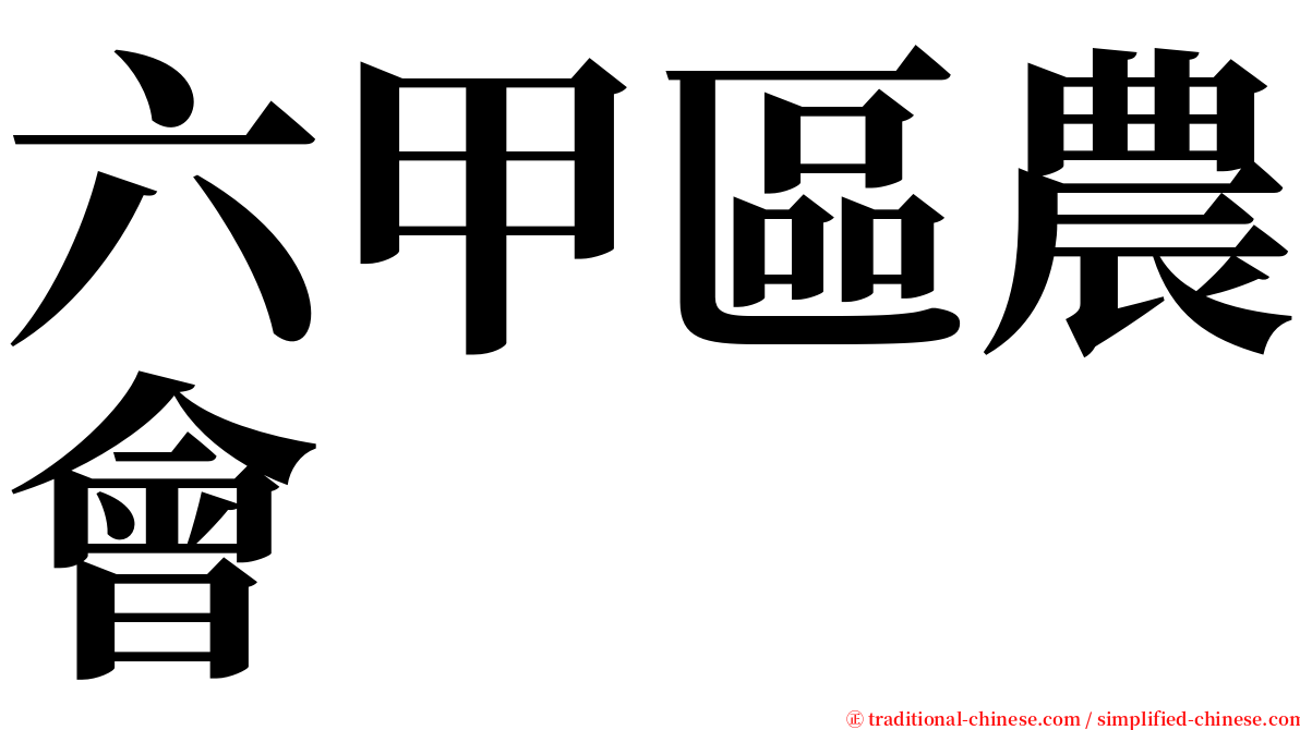 六甲區農會 serif font