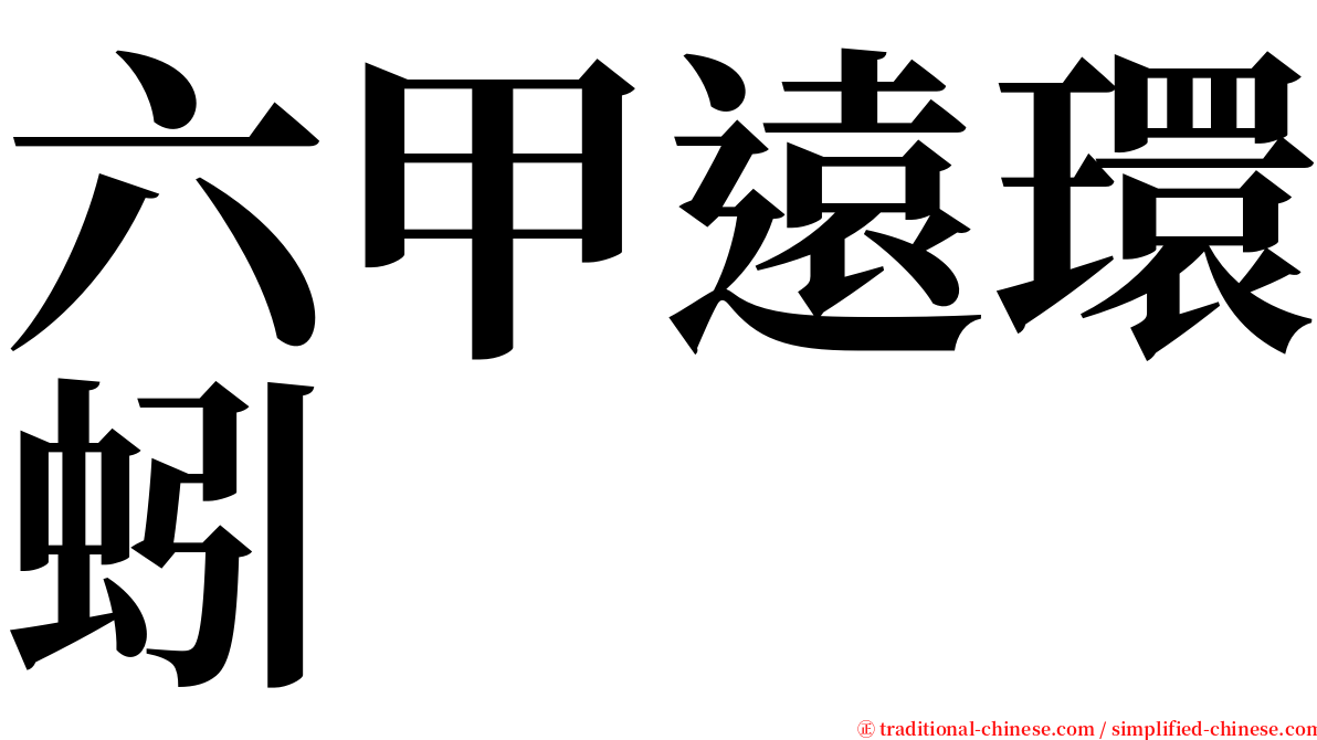 六甲遠環蚓 serif font