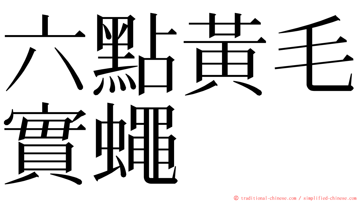 六點黃毛實蠅 ming font