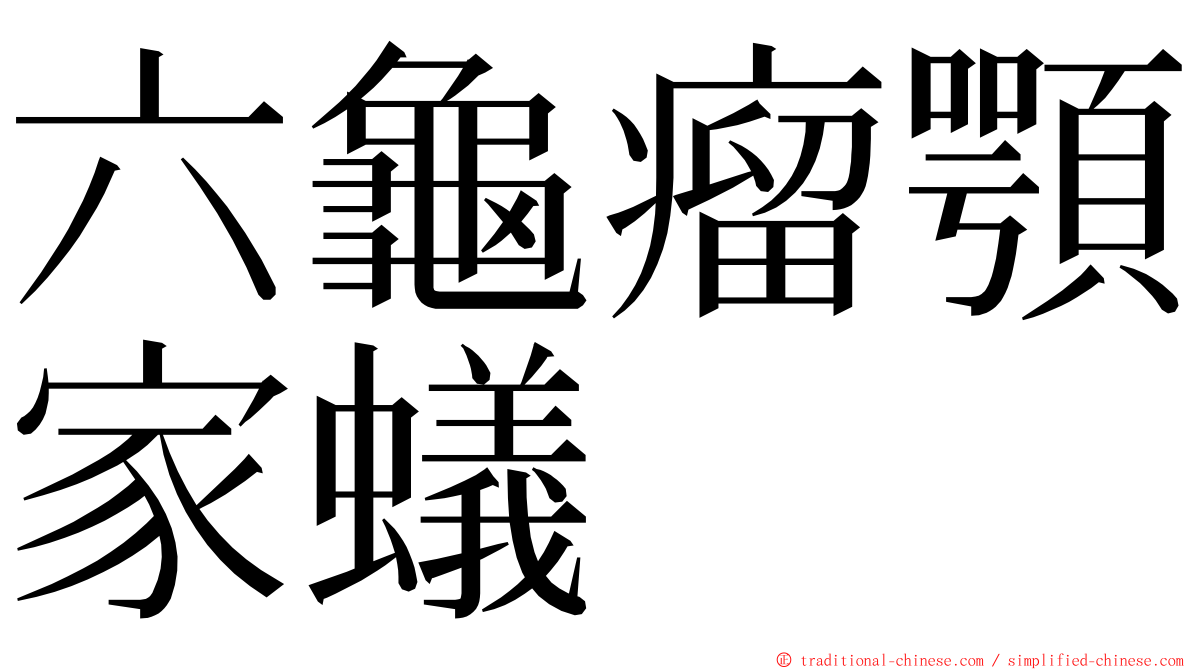 六龜瘤顎家蟻 ming font