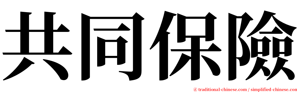 共同保險 serif font