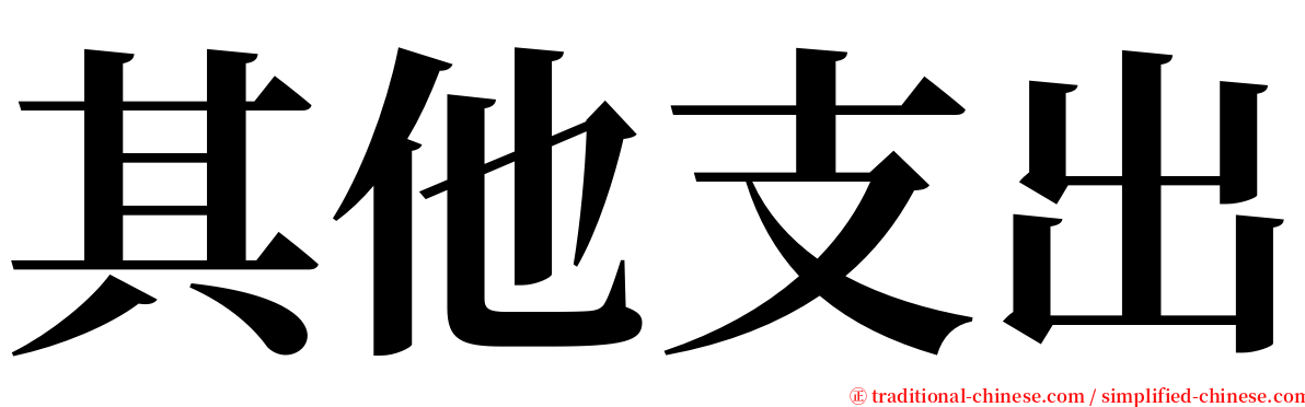 其他支出 serif font