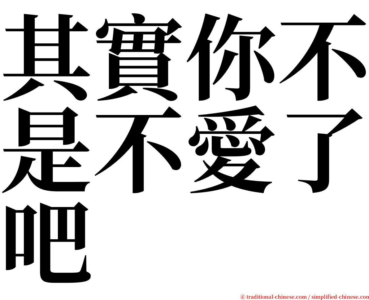 其實你不是不愛了吧 serif font