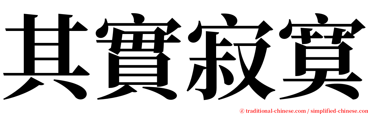 其實寂寞 serif font