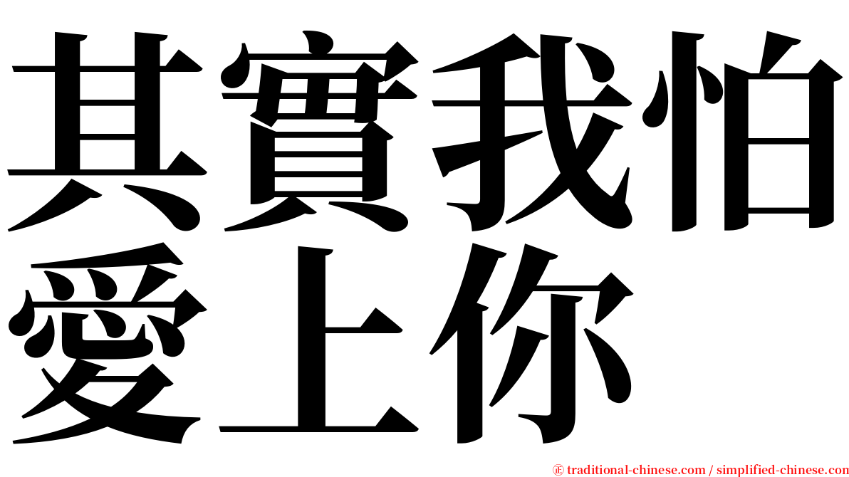 其實我怕愛上你 serif font