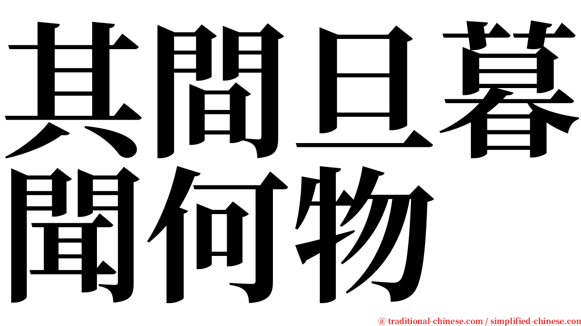 其間旦暮聞何物 serif font