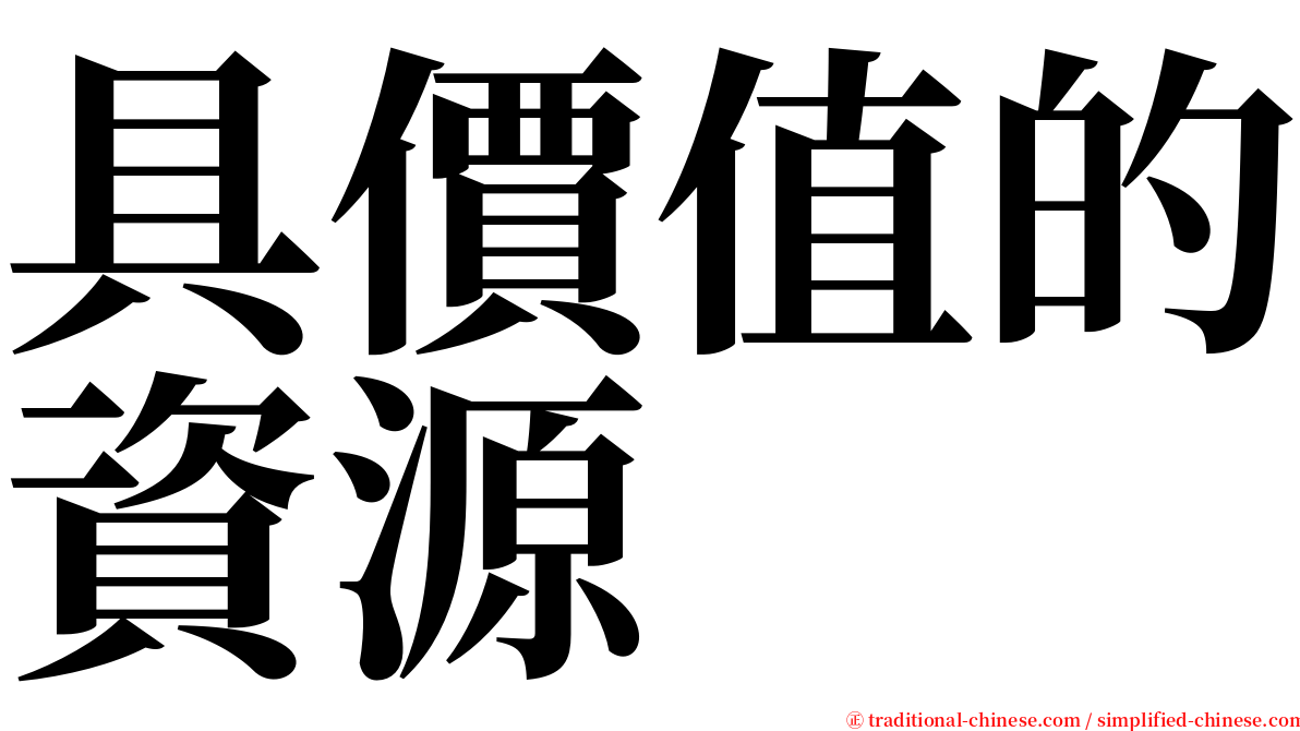 具價值的資源 serif font