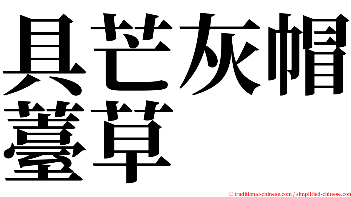 具芒灰帽薹草 serif font