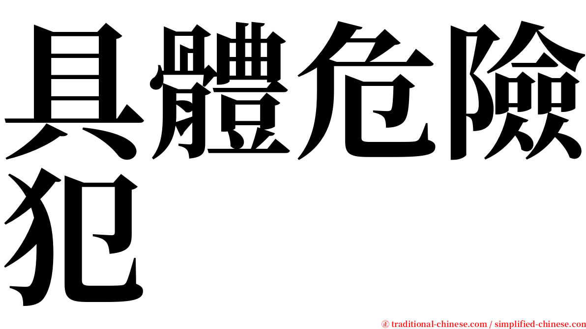 具體危險犯 serif font