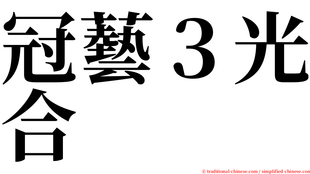 冠藝３光合 serif font