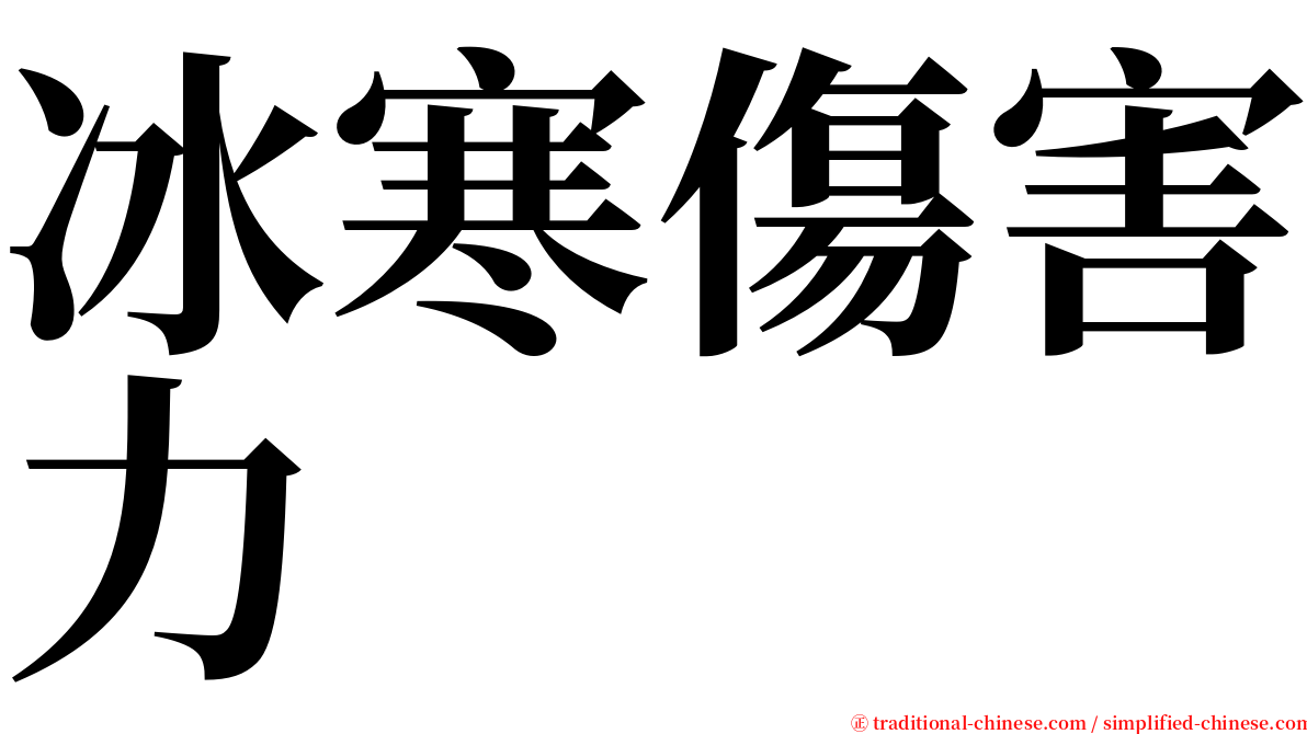 冰寒傷害力 serif font