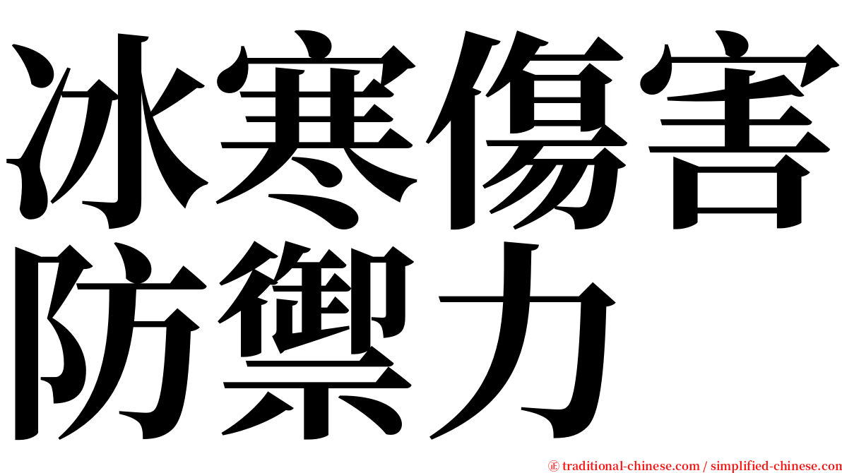 冰寒傷害防禦力 serif font