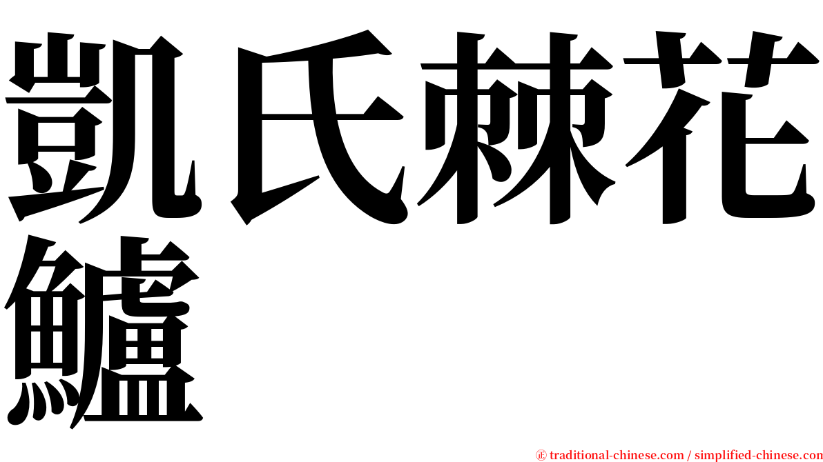 凱氏棘花鱸 serif font