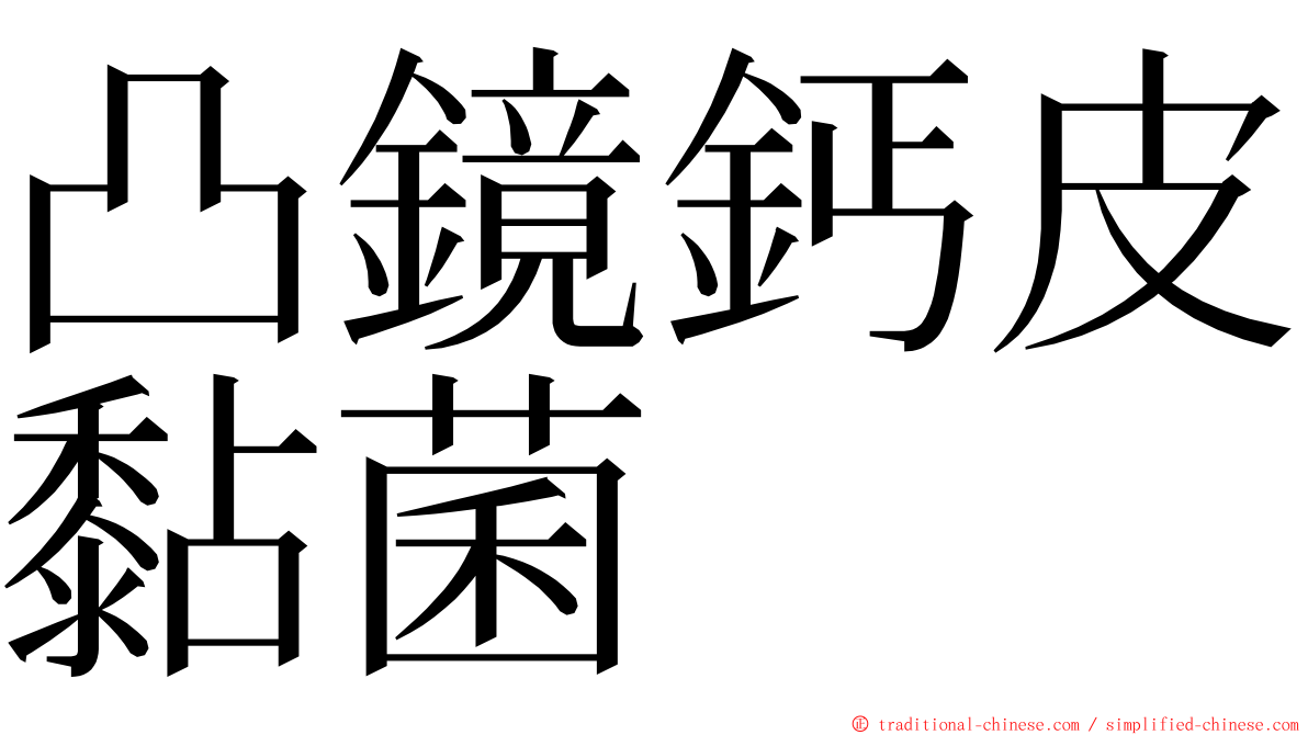 凸鏡鈣皮黏菌 ming font