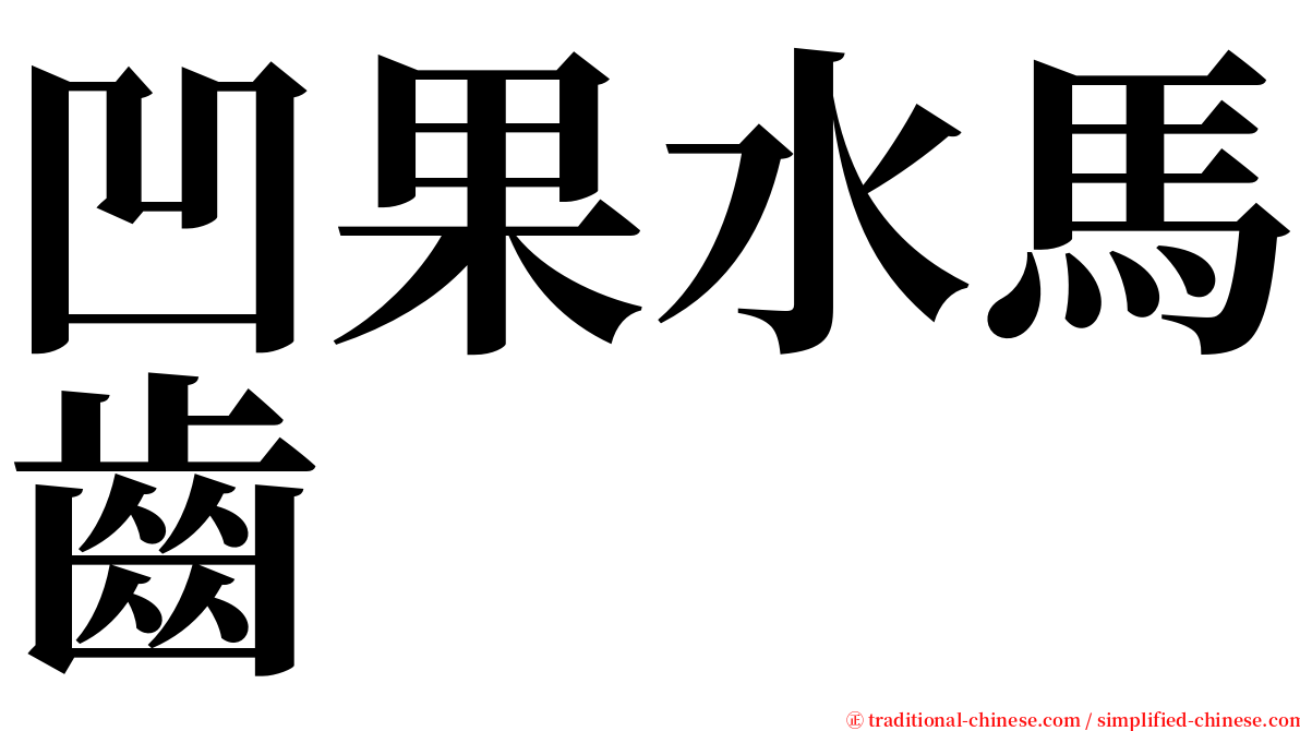 凹果水馬齒 serif font