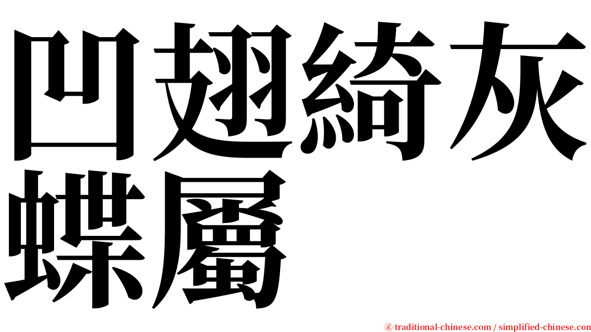 凹翅綺灰蝶屬 serif font