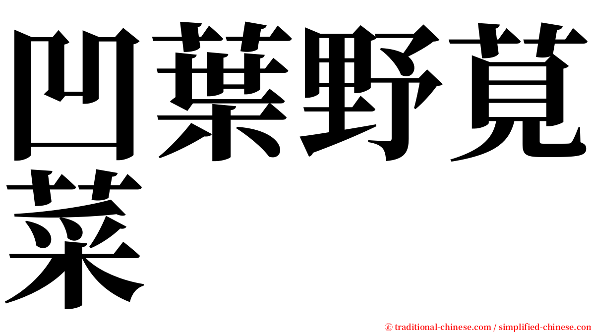 凹葉野莧菜 serif font