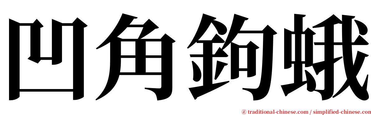 凹角鉤蛾 serif font