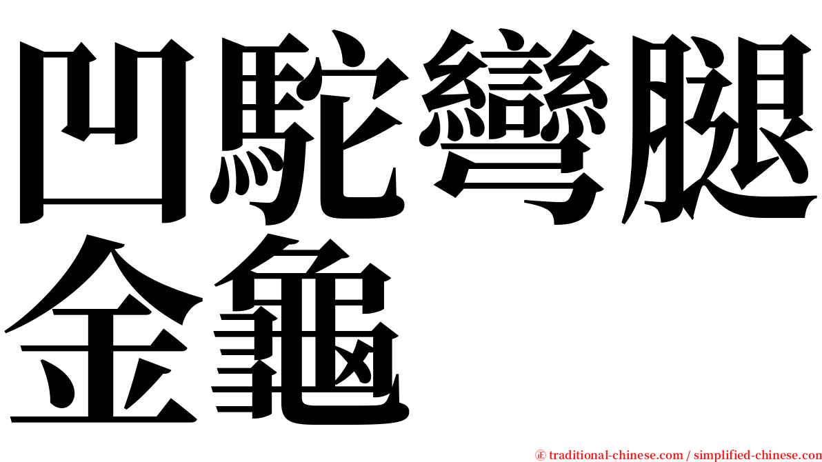 凹駝彎腿金龜 serif font