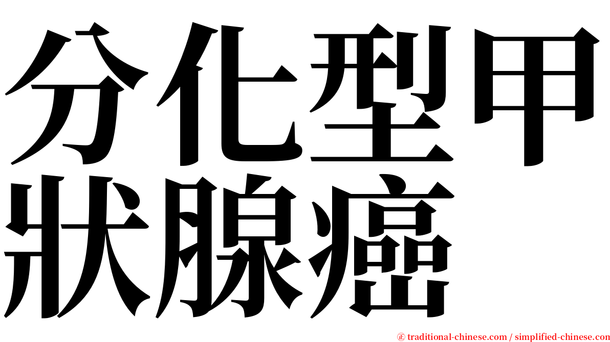 分化型甲狀腺癌 serif font