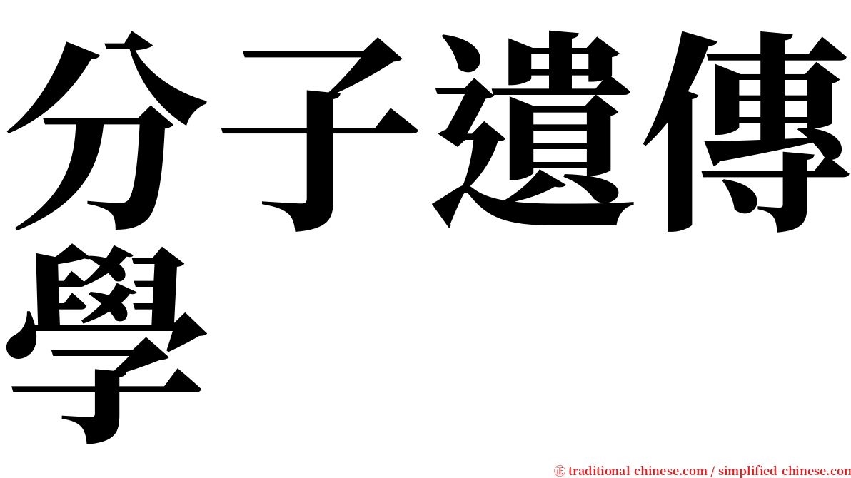 分子遺傳學 serif font