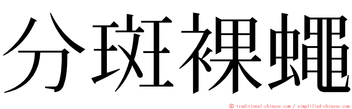 分斑裸蠅 ming font