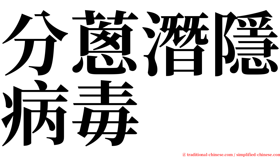 分蔥潛隱病毒 serif font