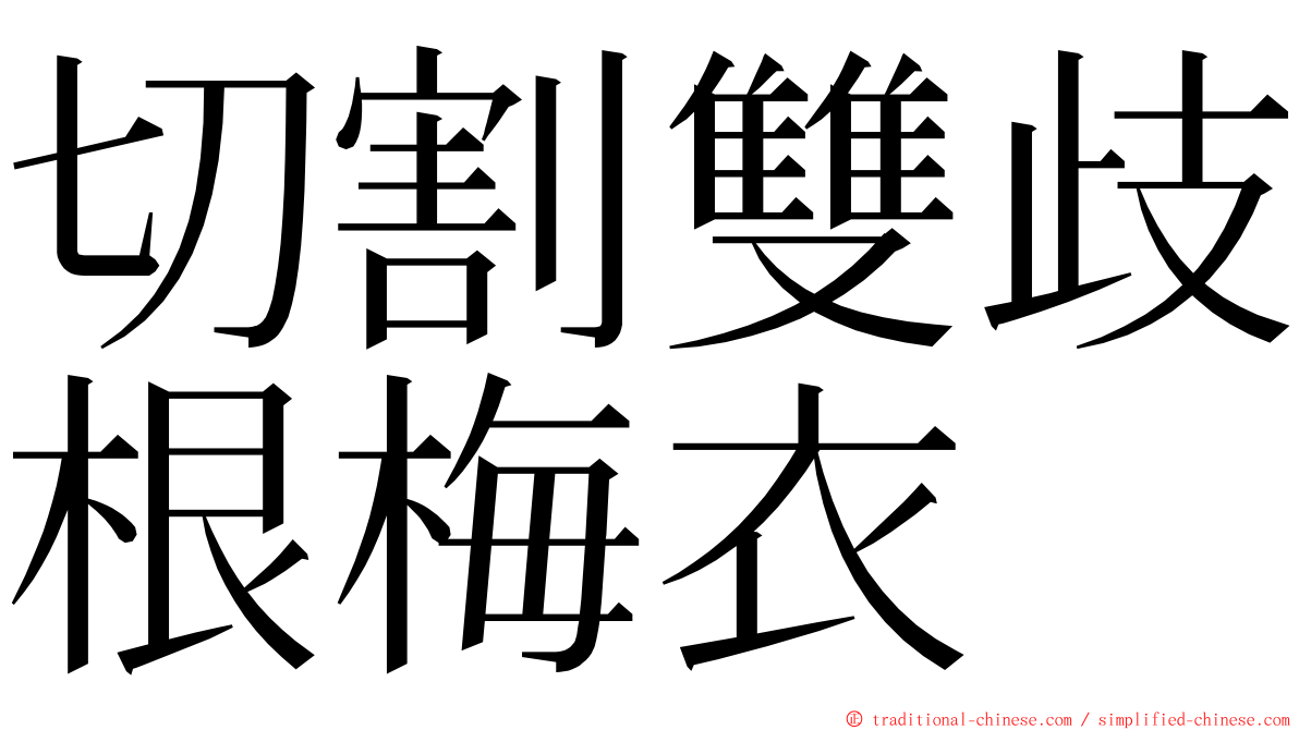 切割雙歧根梅衣 ming font