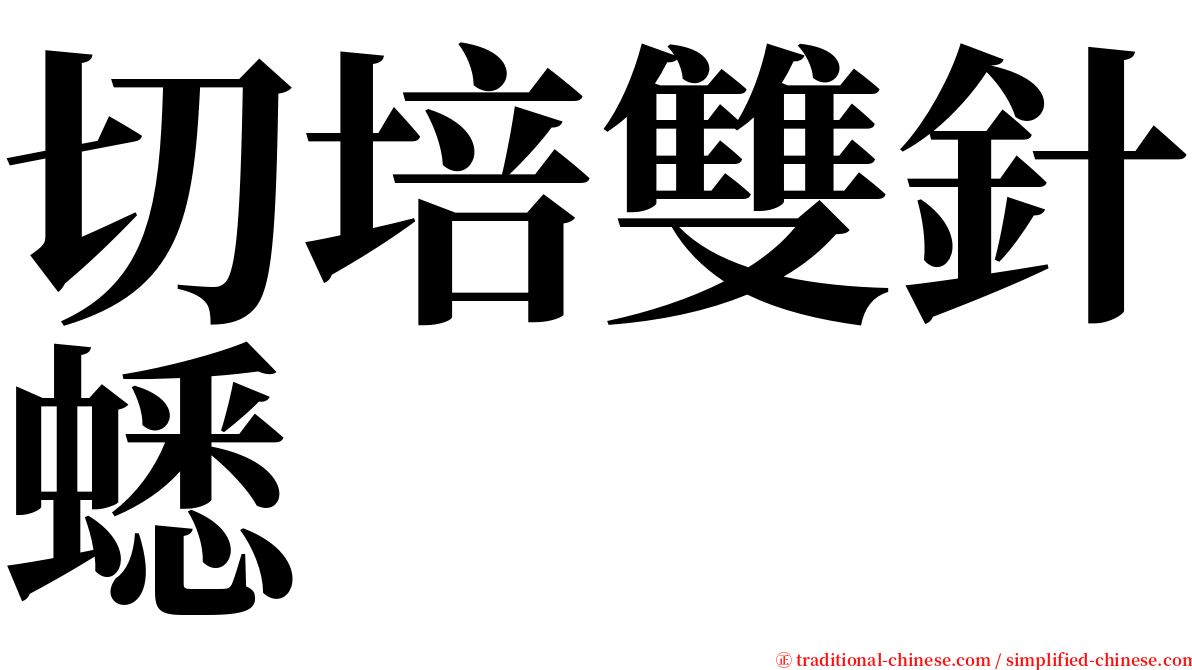 切培雙針蟋 serif font