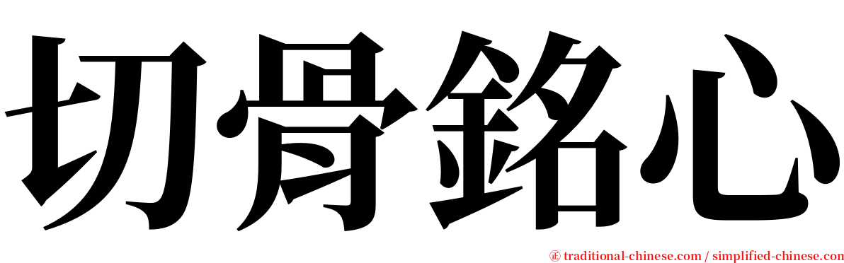 切骨銘心 serif font