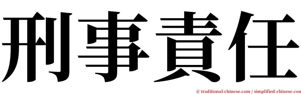 刑事責任 serif font