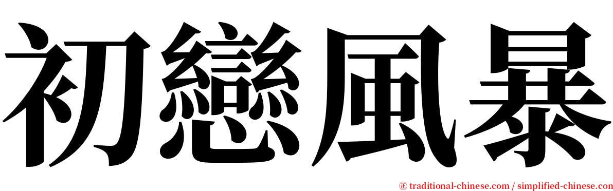 初戀風暴 serif font