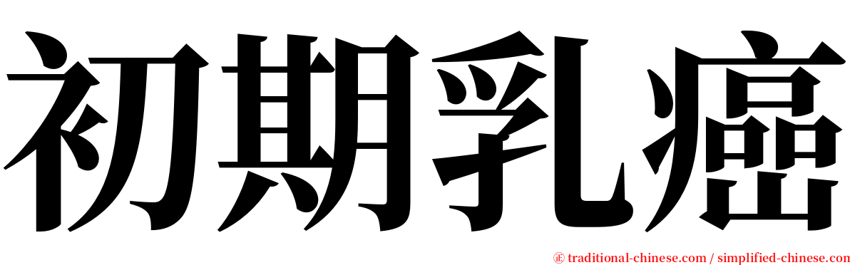 初期乳癌 serif font