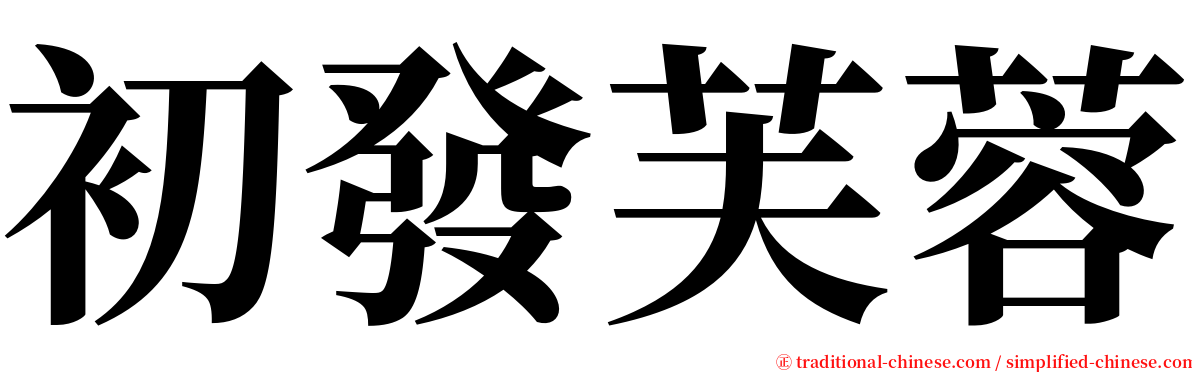 初發芙蓉 serif font