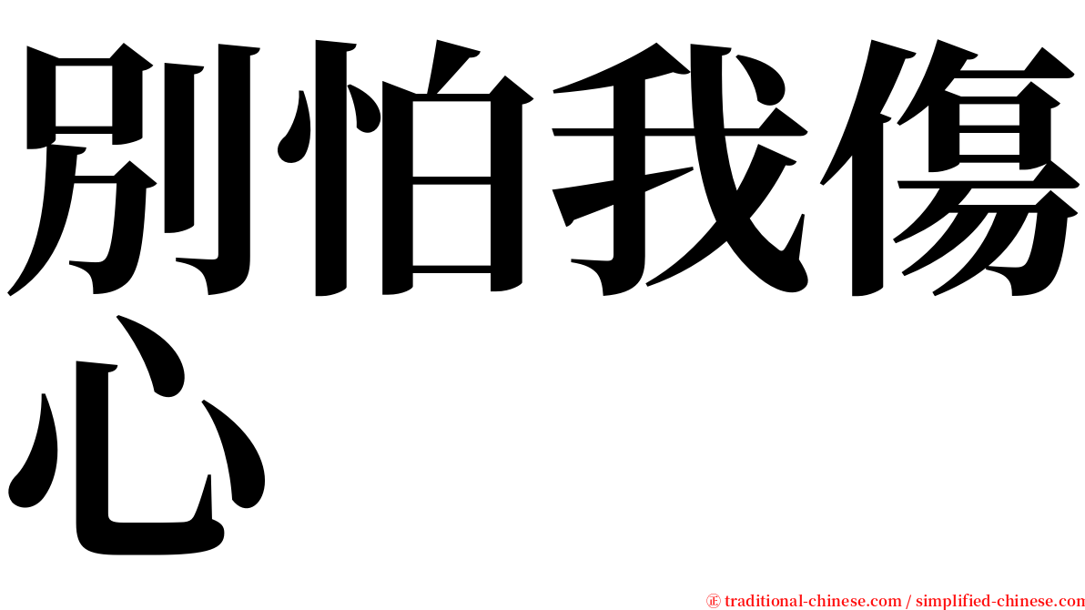 別怕我傷心 serif font