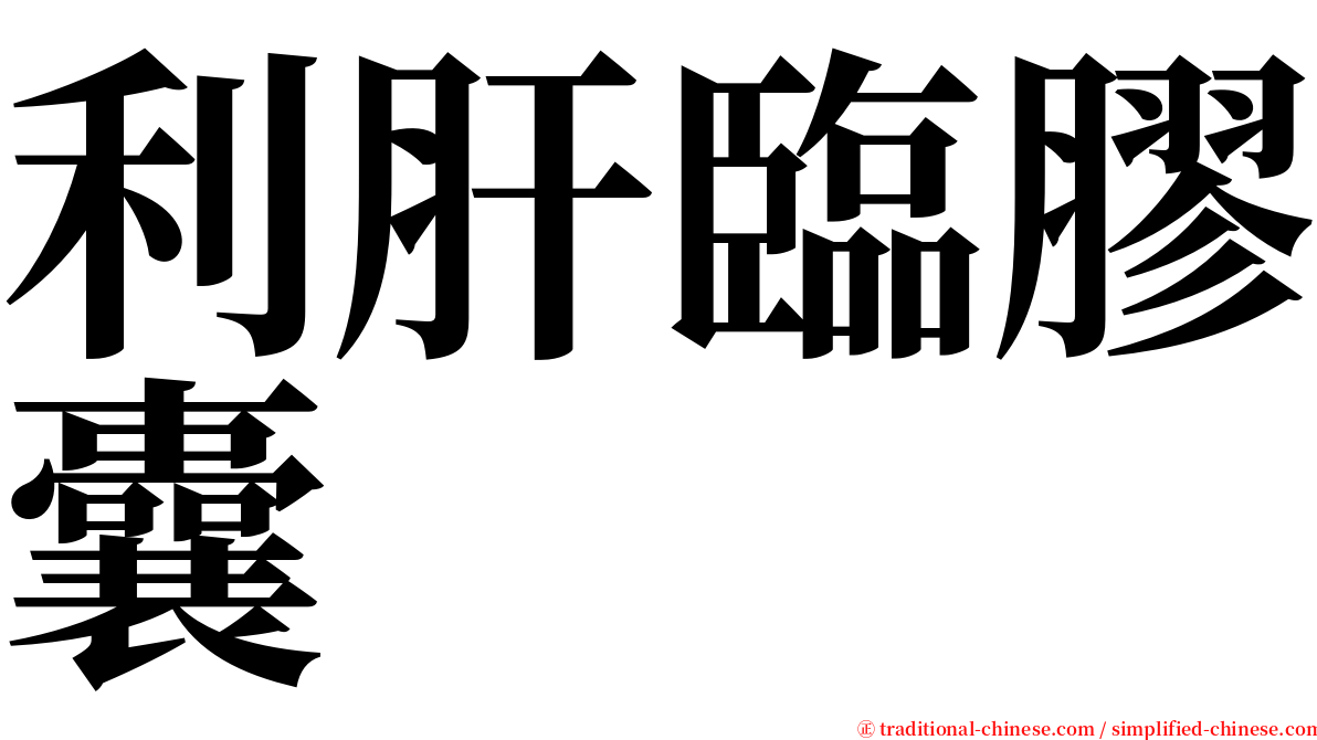 利肝臨膠囊 serif font