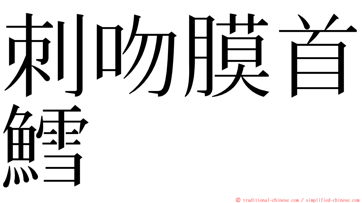 刺吻膜首鱈 ming font