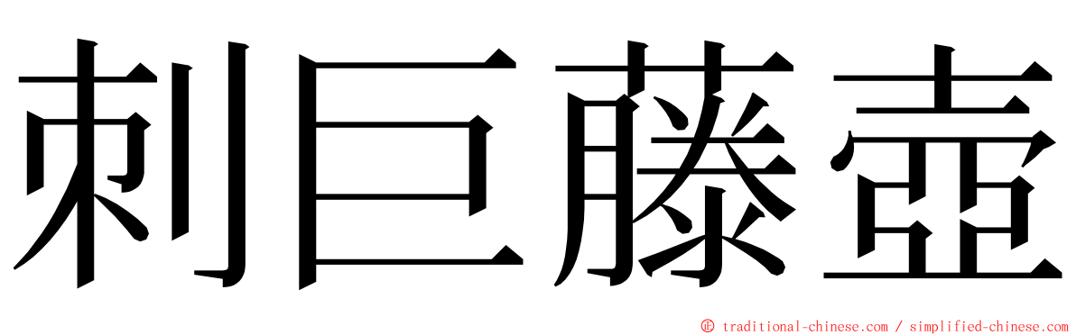 刺巨藤壺 ming font