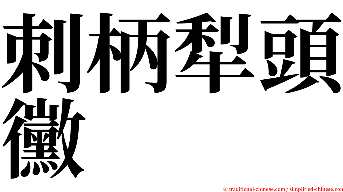 刺柄犁頭黴 serif font